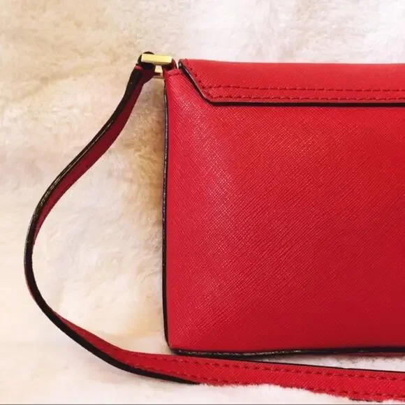 Kate Spade Red Saffiano Leather Crossbody Bag with Gold Hardware - Picture 3 of 8